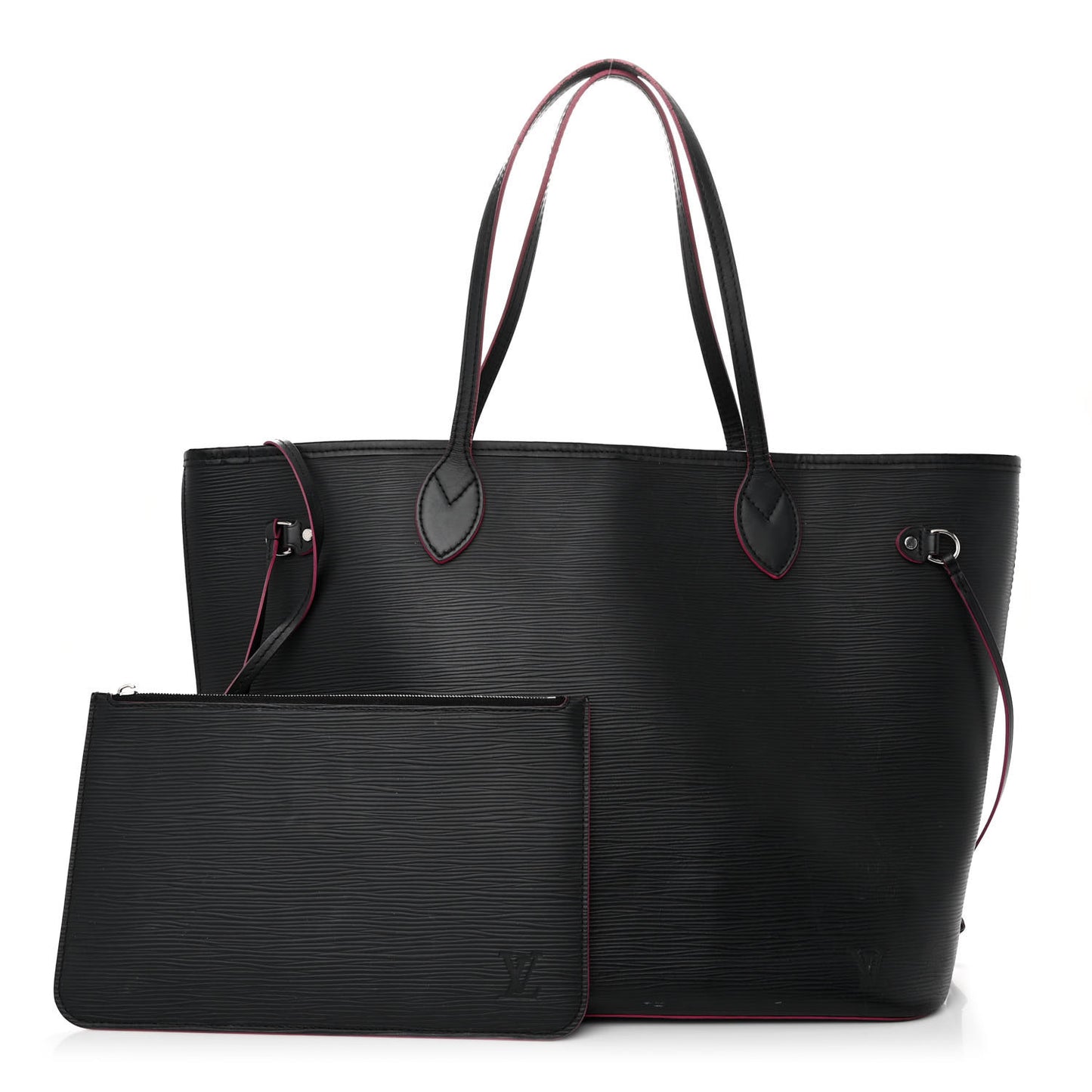 Epi Neverfull MM Black Hot Pink