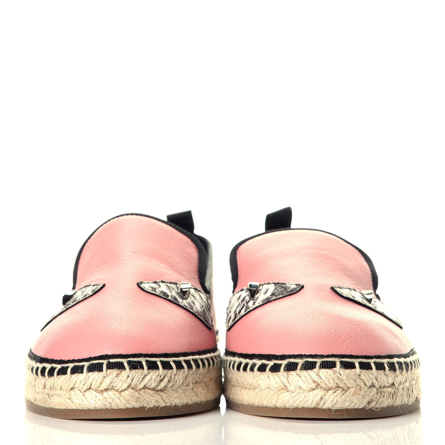Calfskin Elaphe Espadrille Moccasin 40 Bois De Rose Natural