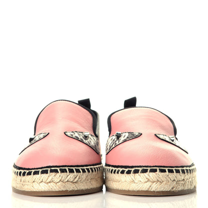 Fendi Calfskin Elaphe Espadrille Moccasin 40 Bois De Rose Natural 2 of 7