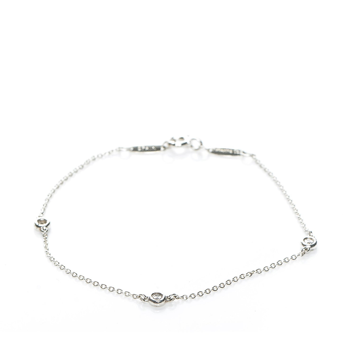Sterling Silver Diamond .09ct Elsa Peretti Diamonds By The Yard Bracelet
