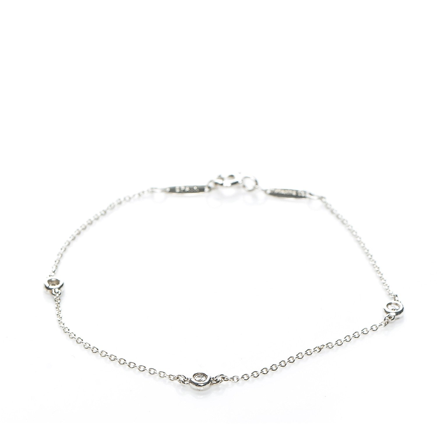Tiffany Sterling Silver Diamond .09ct Elsa Peretti Diamonds By The Yard Bracelet 1 of 5