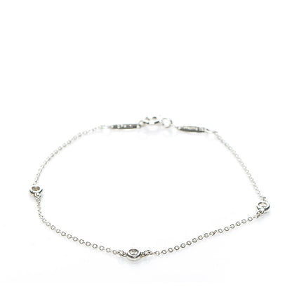 Tiffany Sterling Silver Diamond .09ct Elsa Peretti Diamonds By The Yard Bracelet 1 of 5