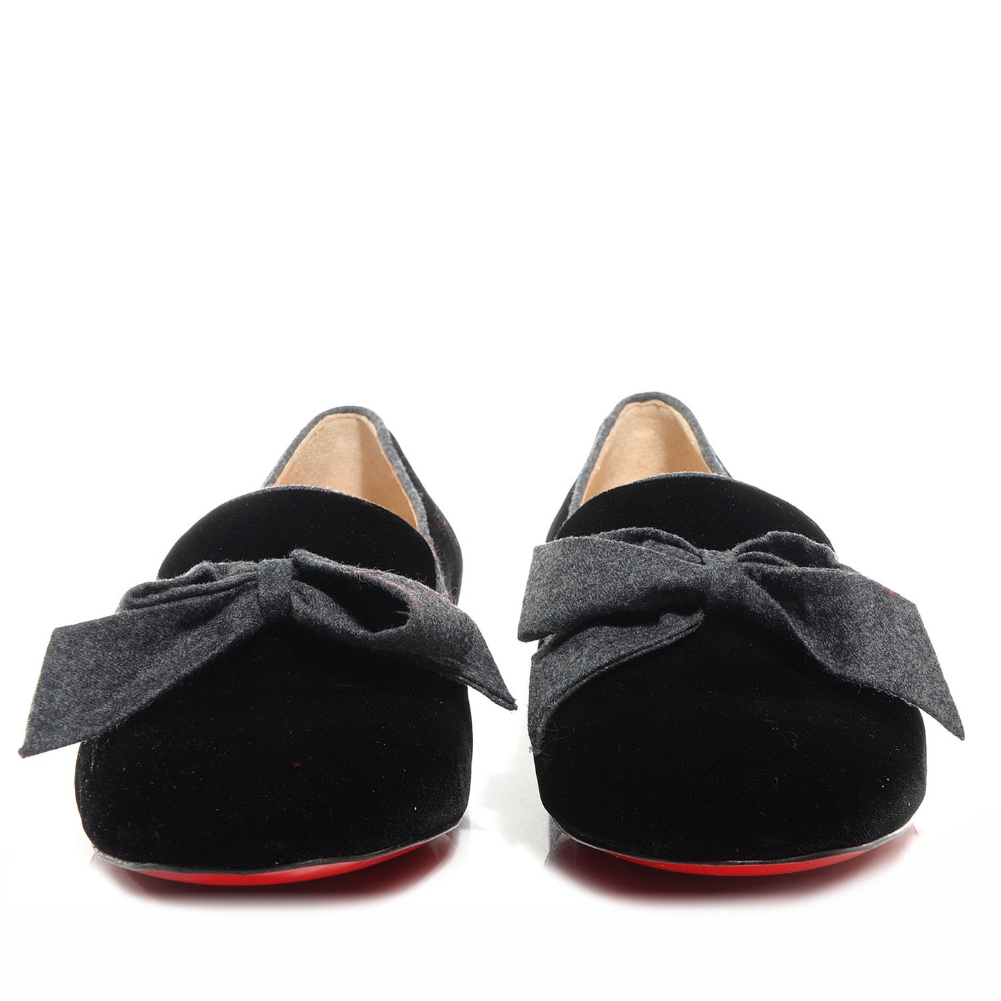 Gine Bow-Detailed Velvet Loafers 39.5 Black