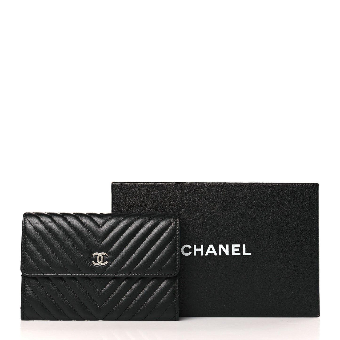 Cafskin Chevron Quilted Flap Wallet Black