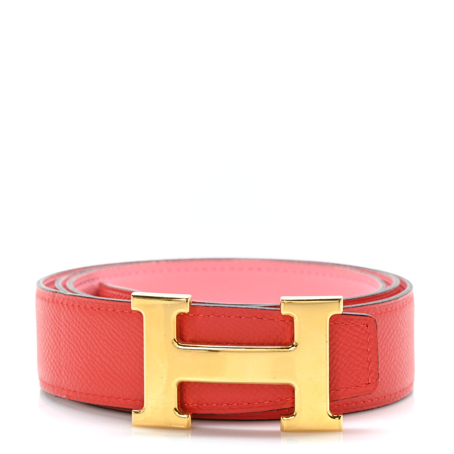 Hermes Epsom 32mm H Belt 95 Rose Confetti Rouge Tomate 1 of 6
