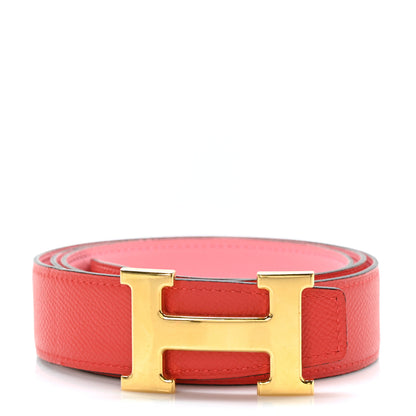 Hermes Epsom 32mm H Belt 95 Rose Confetti Rouge Tomate 1 of 6