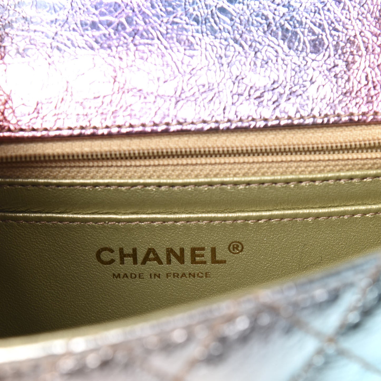 Metallic Goatskin Quilted Mini 2.55 Reissue Flap Multicolor