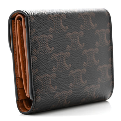 Celine Triomphe Canvas Small Triomphe Wallet Tan 3 of 7