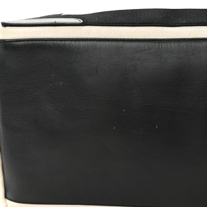 Balenciaga Cotton Canvas Calfskin M Navy Cabas Natural Black 14 of 18