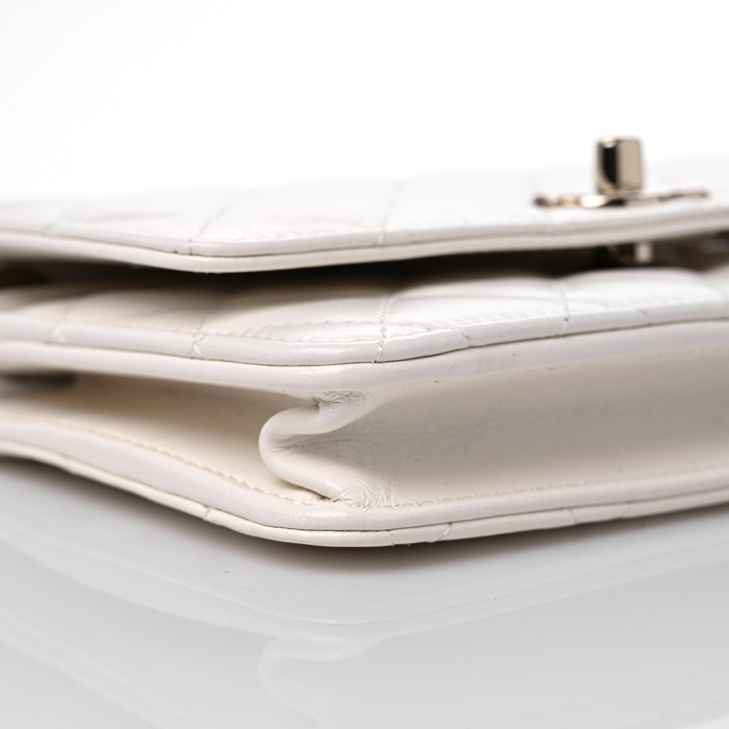 Chanel Lambskin Quilted Trendy CC Wallet On Chain WOC White 10 of 13