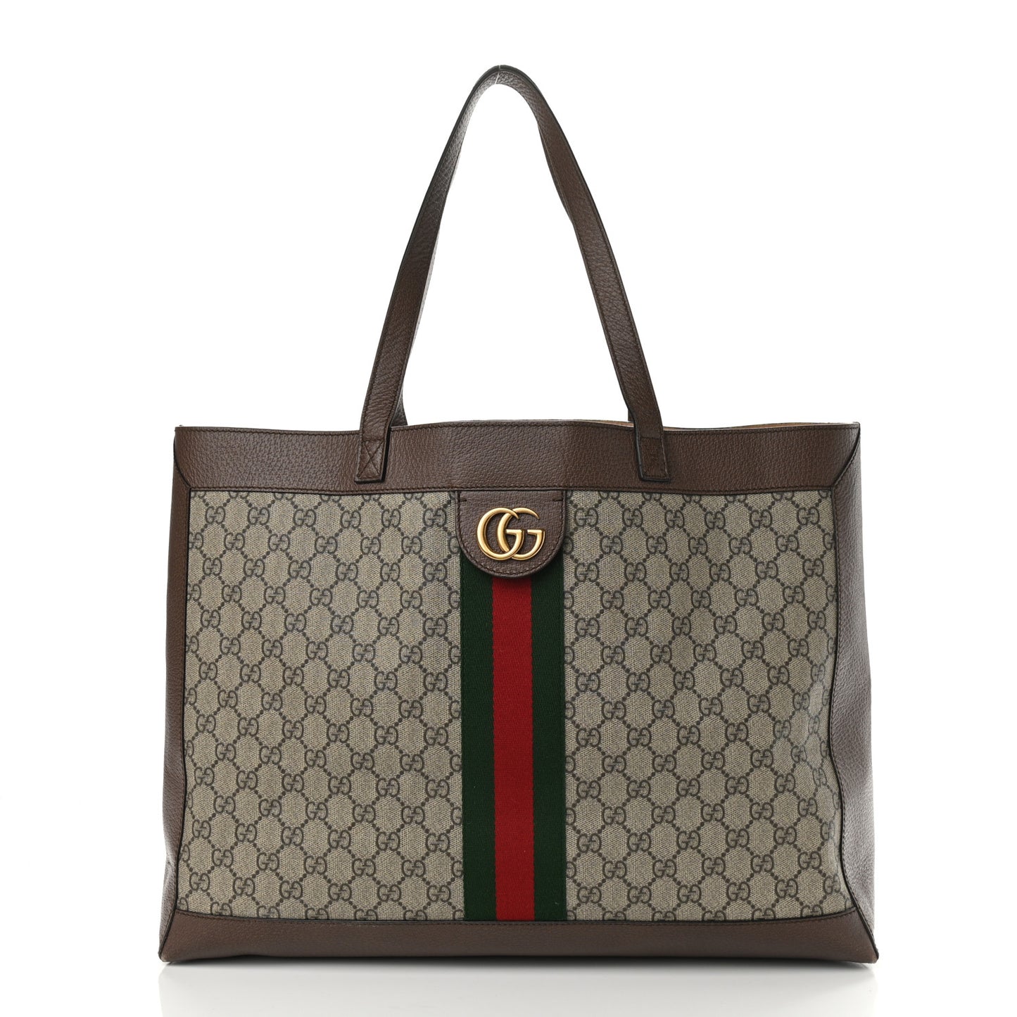 GG Supreme Monogram Web Ophidia Tote Brown