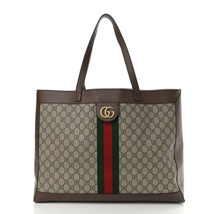 Gucci GG Supreme Monogram Web Ophidia Tote Brown 3 of 11