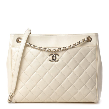 Chanel Caviar Quilted CC Tote Beige 1 of 12