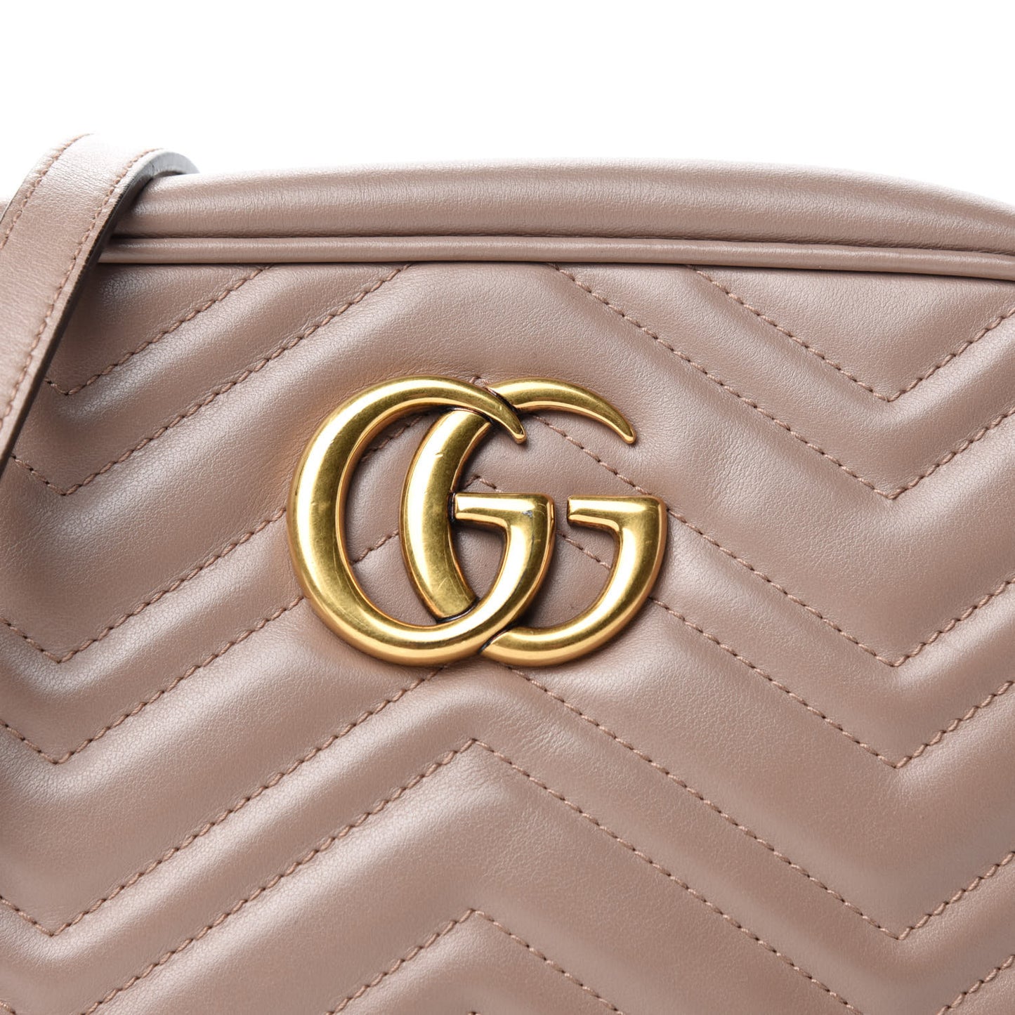 Calfskin Matelasse Small GG Marmont Chain Shoulder Bag Porcelain Rose