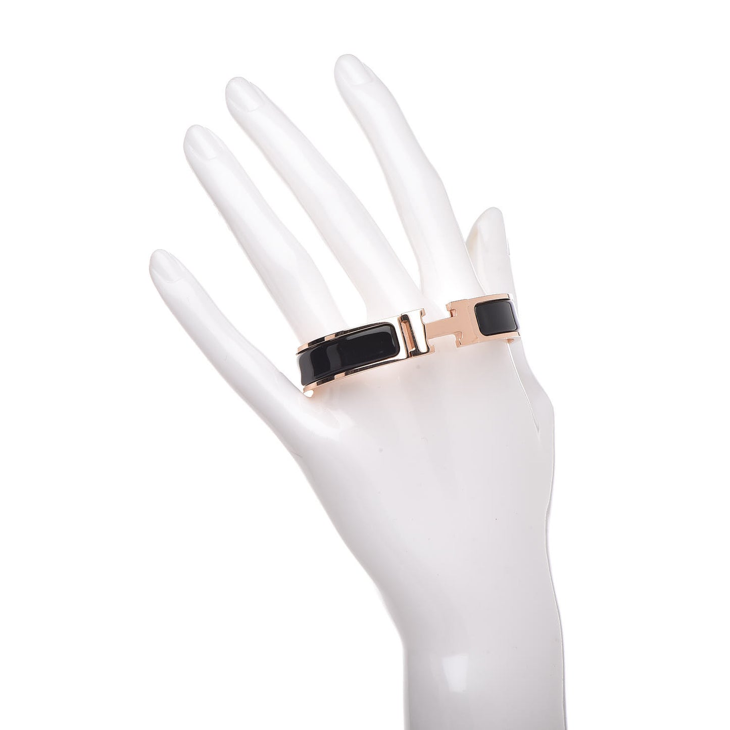Enamel Narrow Clic Clac H Bracelet PM Black