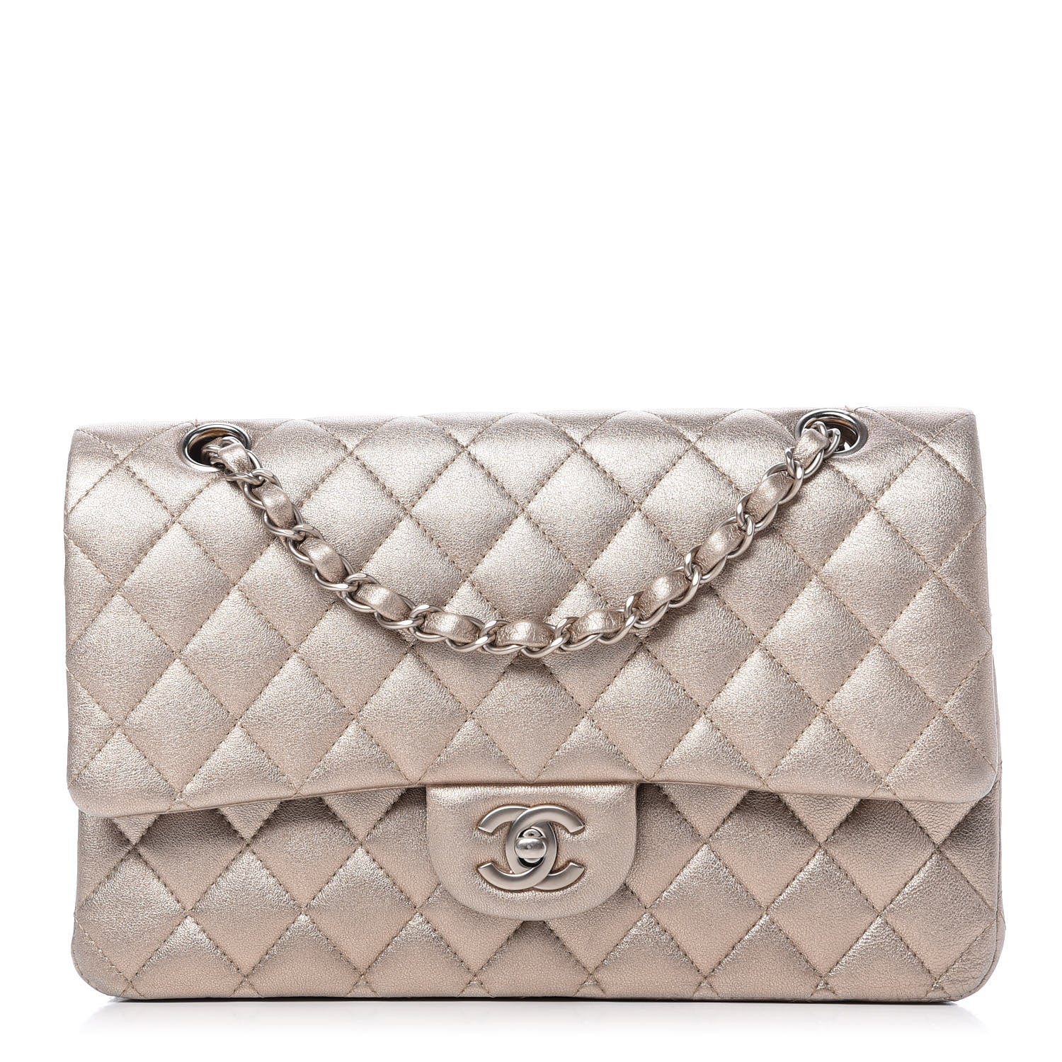 Chanel Metallic Lambskin Quilted Medium Double Flap Gold 1 of 10