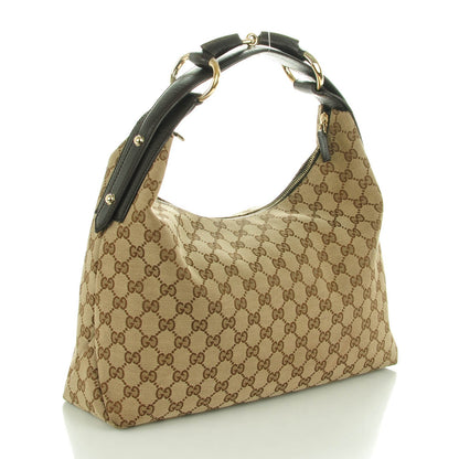 Gucci Monogram Medium Horsebit Chain Hobo Dark Brown 3 of 7