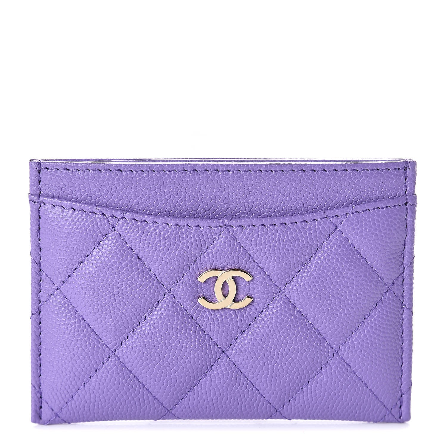Chanel Caviar Quilted Card Holder Purple 1 of 9