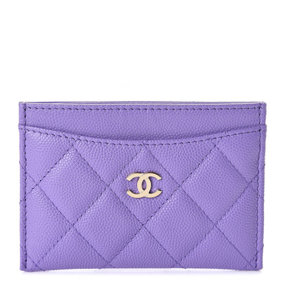 Chanel Caviar Quilted Card Holder Purple 1 of 9