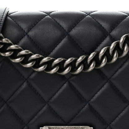 Chanel Lambskin Quilted Medium Boy Flap Navy 8 of 13