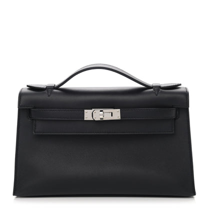 Hermes Swift Kelly Pochette Clutch Black 1 of 11