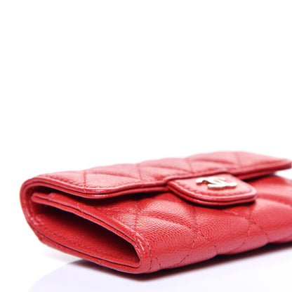 Chanel Caviar Quilted Flap Card Holder Wallet Red 6 of 11