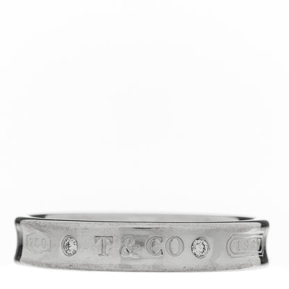 Tiffany 18K White Gold Diamond Narrow 1837 Ring 53 6.5 1 of 5