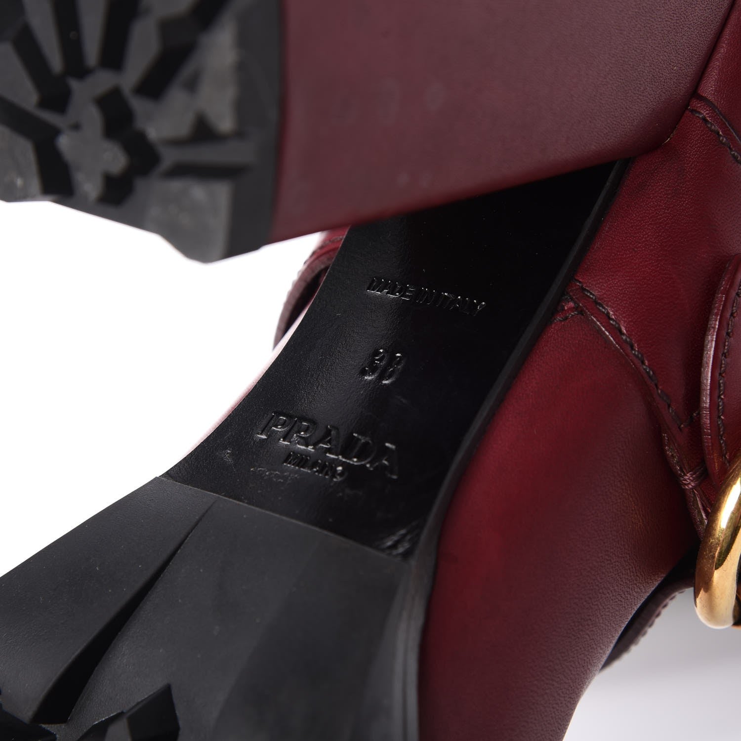 Prada Calfskin Cap Toe Chelsea Boots 38 Amaranto 8 of 14