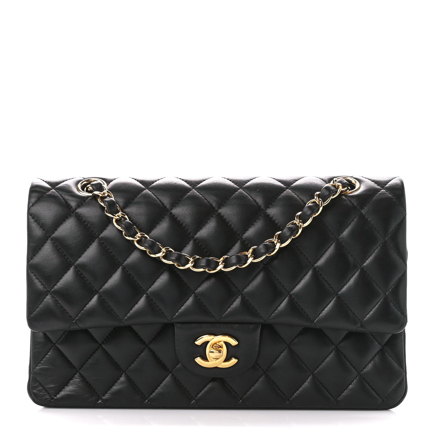 Chanel Lambskin Quilted Medium Double Flap Black 1 of 12