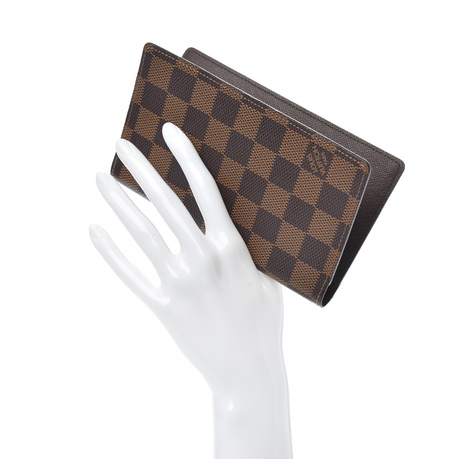 Louis Vuitton Damier Ebene Checkbook Cover Wallet 2 of 6