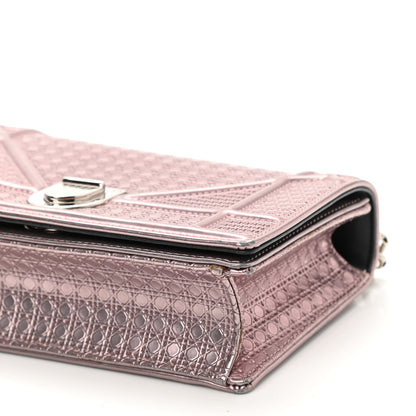 Christian Dior Metallic Patent Micro-Cannage Mini Diorama Flap Bag Pink 8 of 8