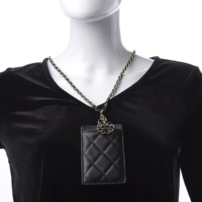 Chanel Lambskin Quilted Card Holder On Chain Black 3 of 7