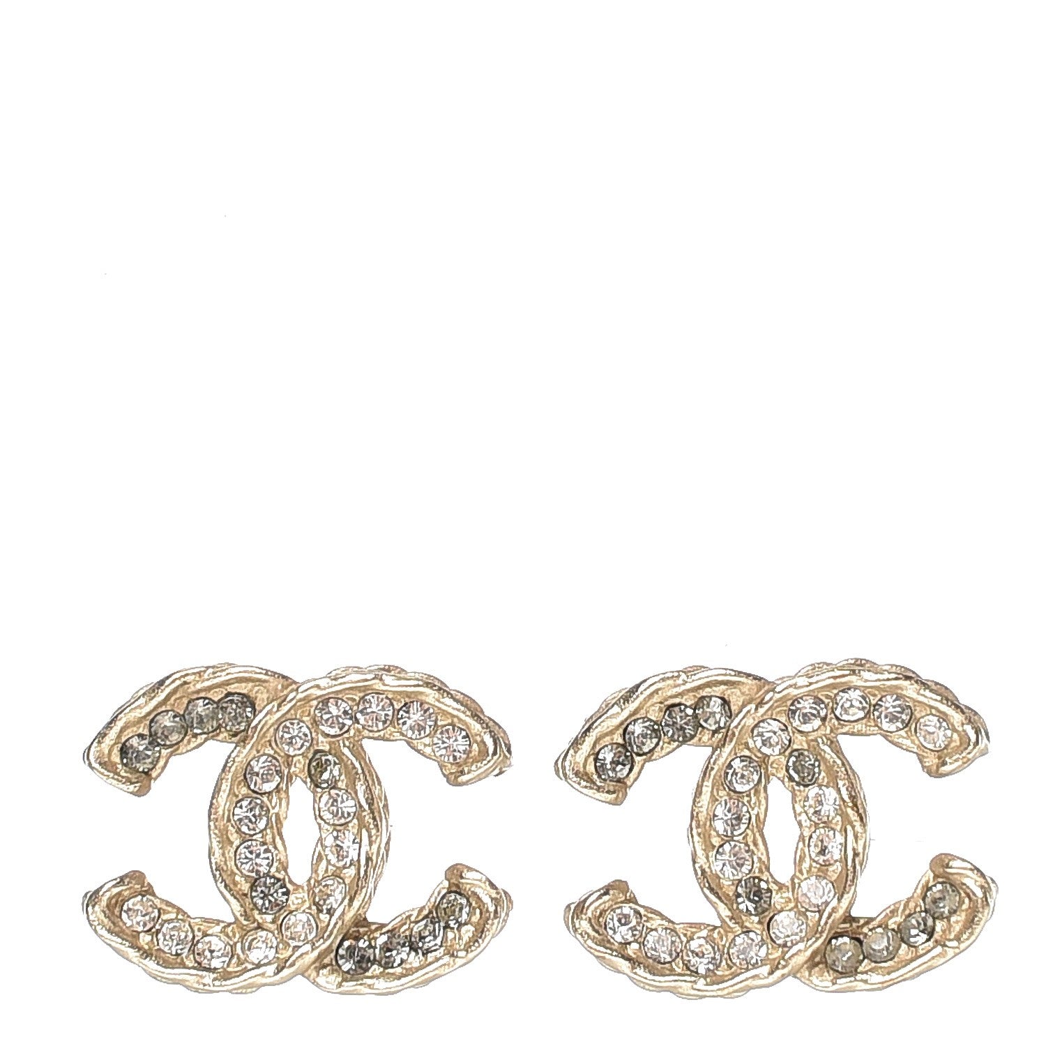 Chanel Crystal CC Earrings Gold 1 of 4