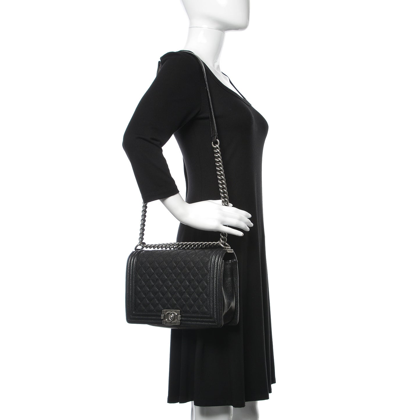 Caviar Quilted New Medium Boy Flap Black