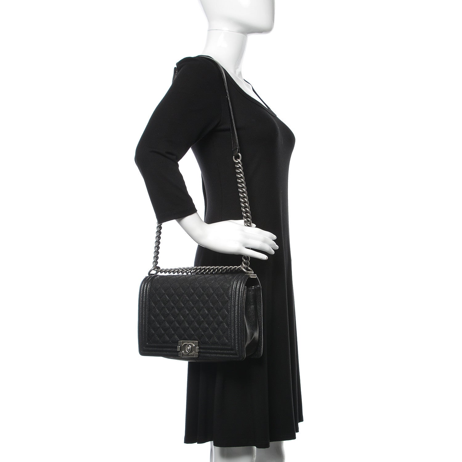 Chanel Caviar Quilted New Medium Boy Flap Black 2 of 10