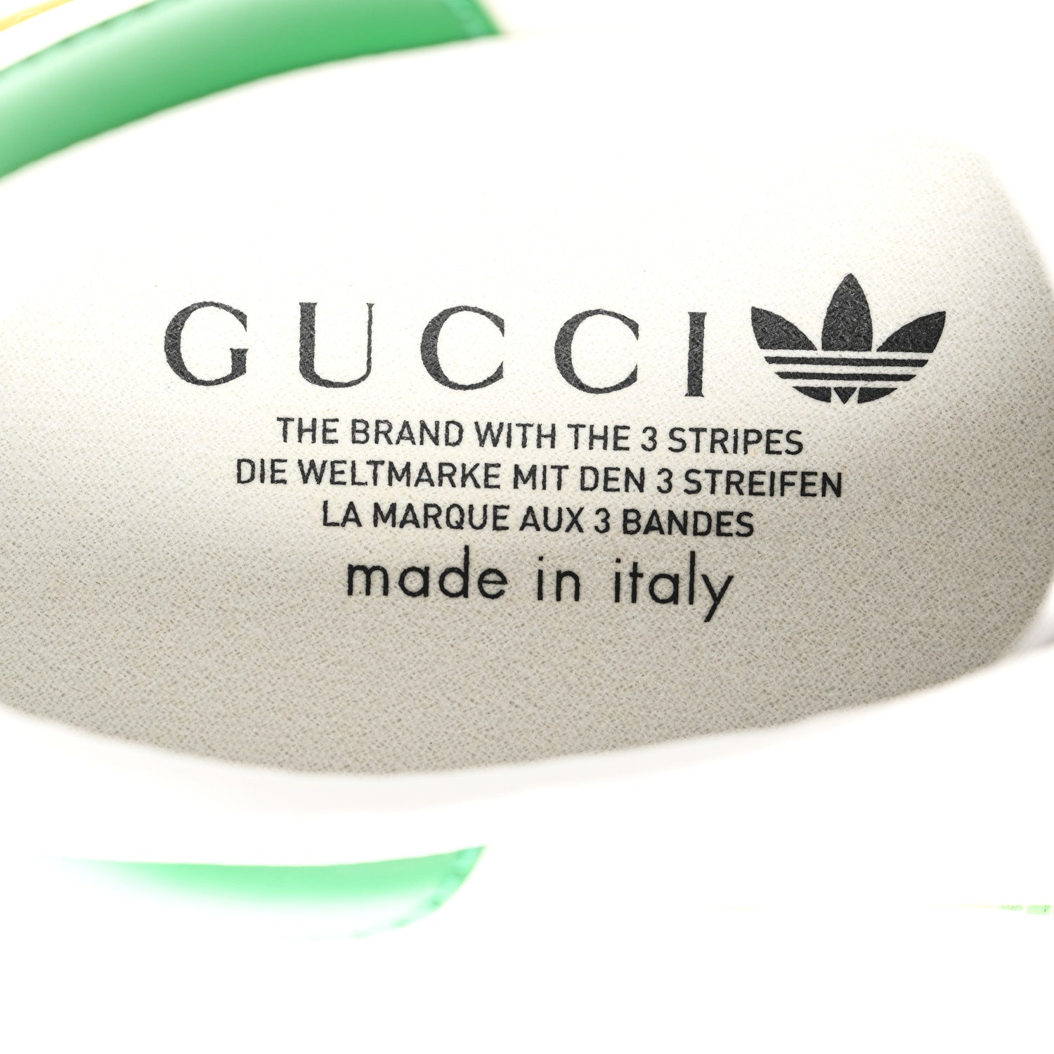 Gucci X ADIDAS Suede Madeira Demetra Mens Gazelle Sneakers 9.5 Oatmeal White New Shamarock Hibiscus Red 7 of 8