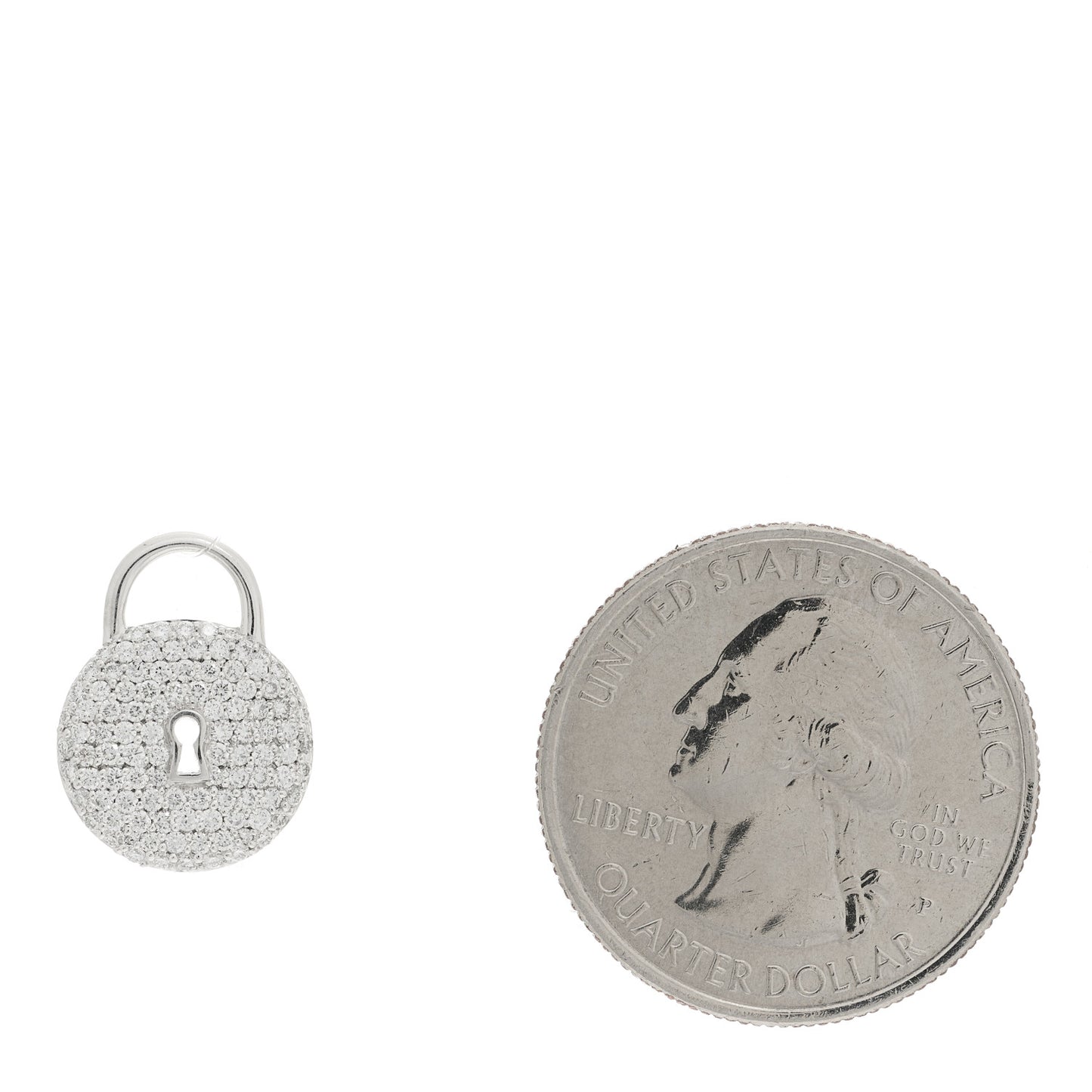 Platinum Diamond Round Lock Pendant