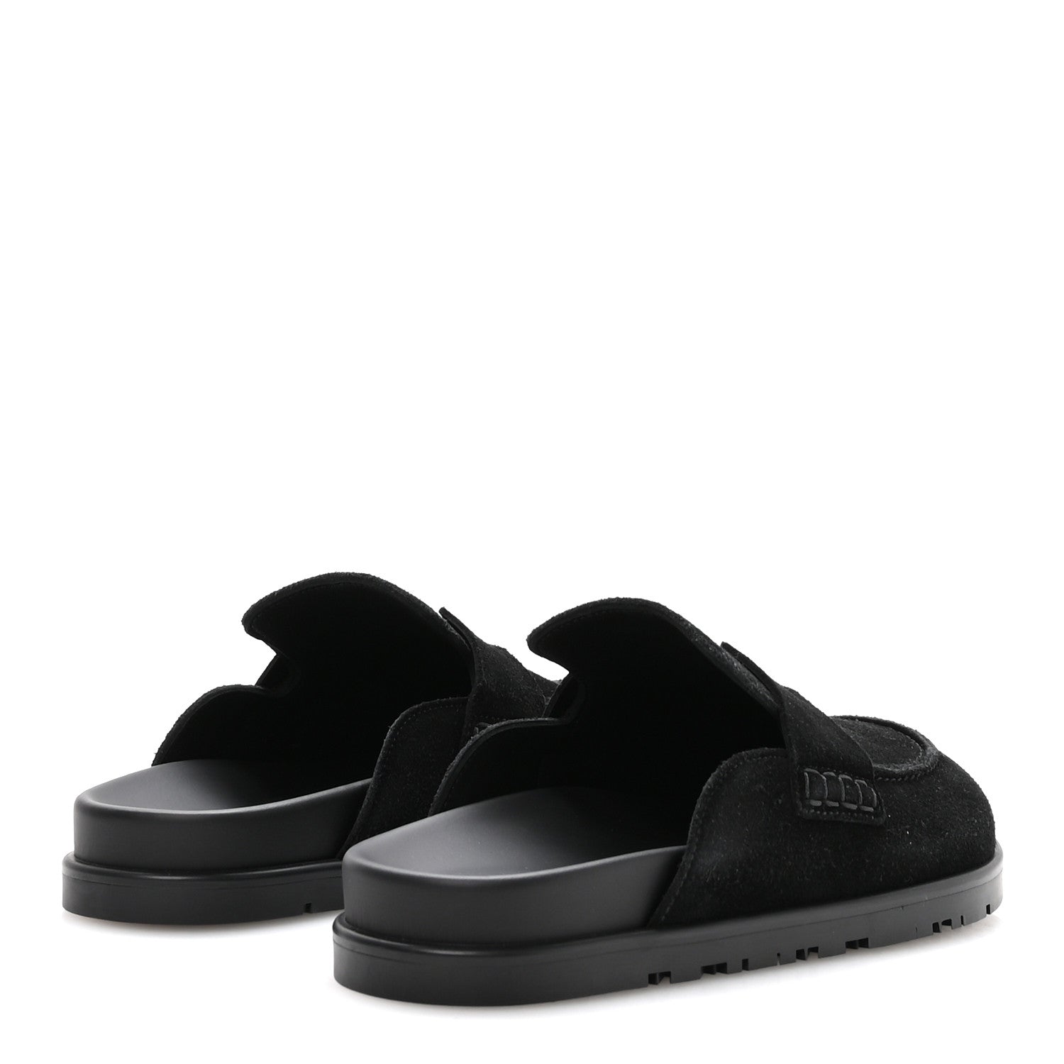 Hermes Suede Calfskin Go Mules 36.5 Black 5 of 9