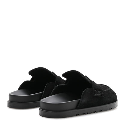Hermes Suede Calfskin Go Mules 36.5 Black 5 of 9