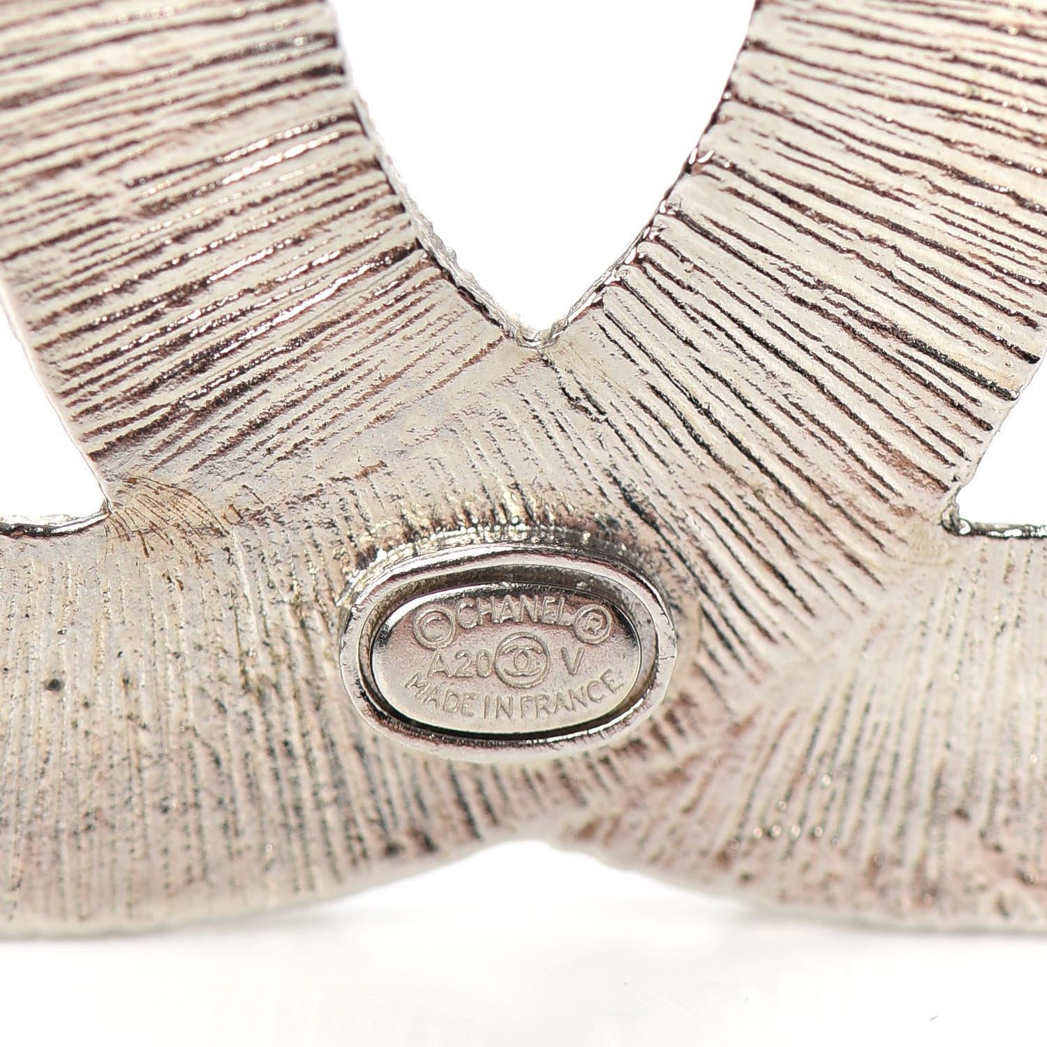 Chanel Baguette Crystal CC Brooch Silver 4 of 4