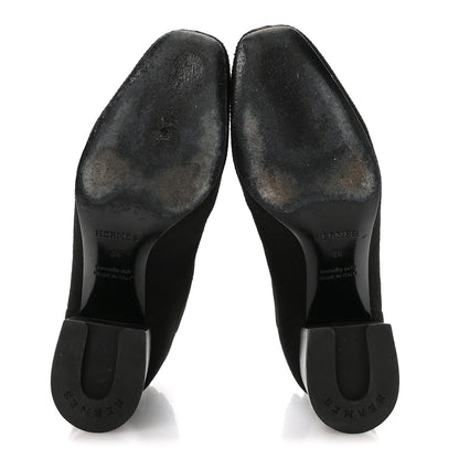 Hermes Knit Calfskin Jenna 60 Ankle Boots 36 Black 6 of 8