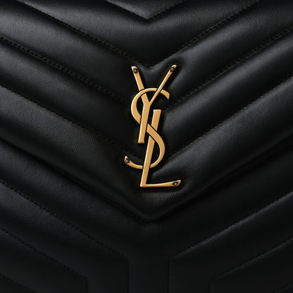 Saint Laurent Calfskin Y Quilted Monogram Medium Loulou Chain Satchel Black 7 of 9