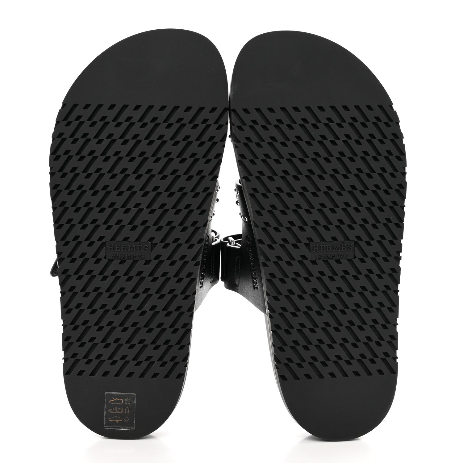 Hermes Calfskin Studded Womens Chypre Sandals 37 Black 5 of 9