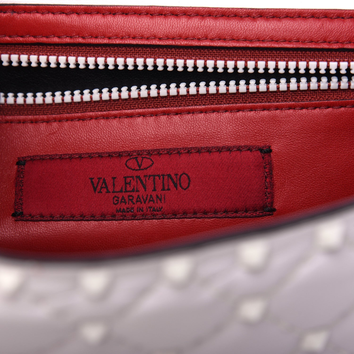 Valentino Garavani Lambskin Free Rockstud Spike Wallet on Chain Optic White 6 of 8