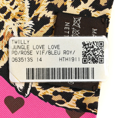 Hermes Silk Jungle Love Love Twilly Rose Vif Bleu Roy 3 of 4