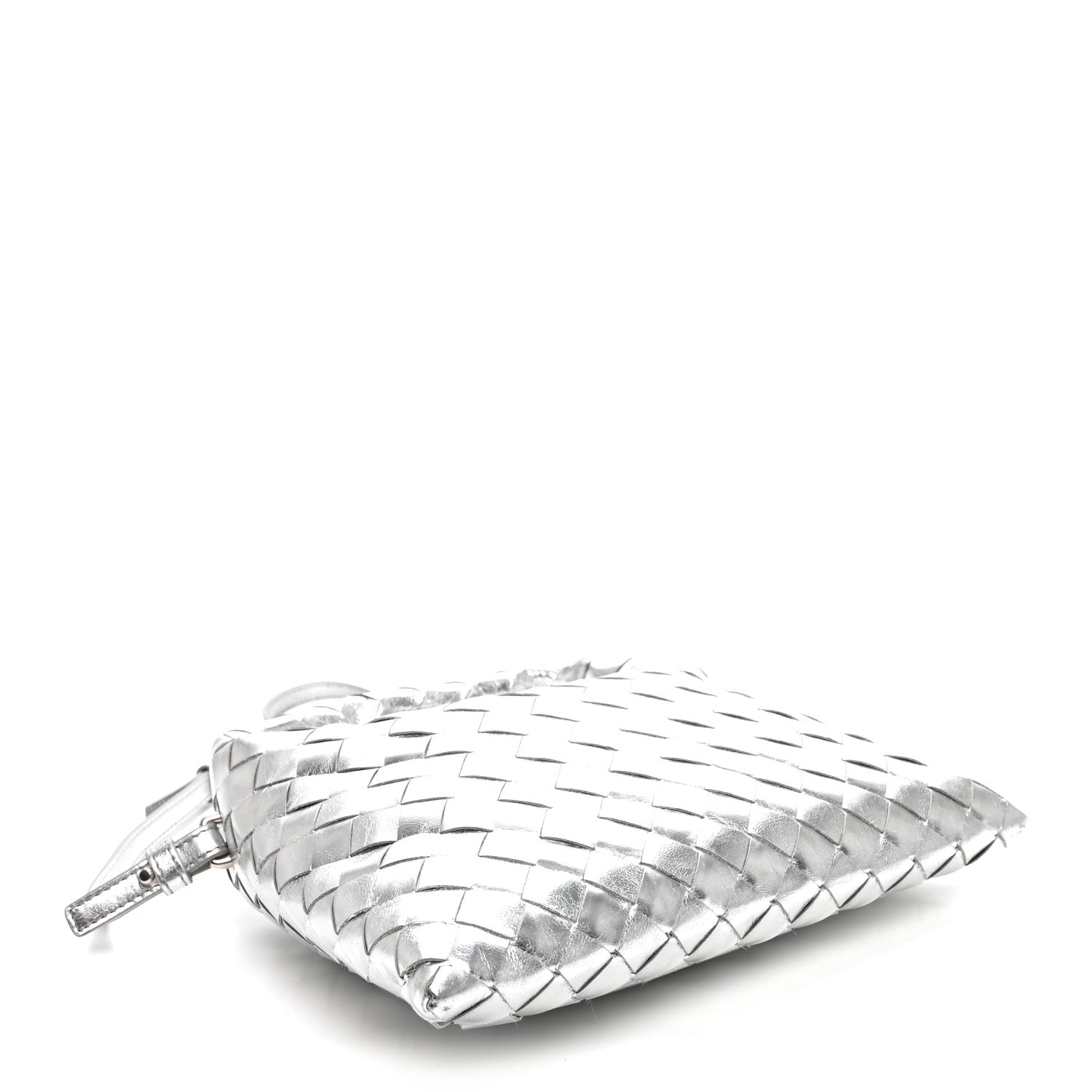 Bottega Veneta Metallic Lambskin Intrecciato Mini Hop Silver 4 of 9