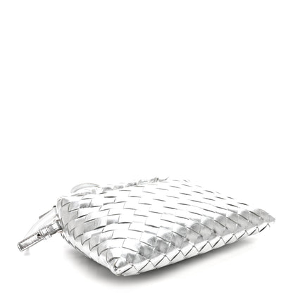 Bottega Veneta Metallic Lambskin Intrecciato Mini Hop Silver 4 of 9