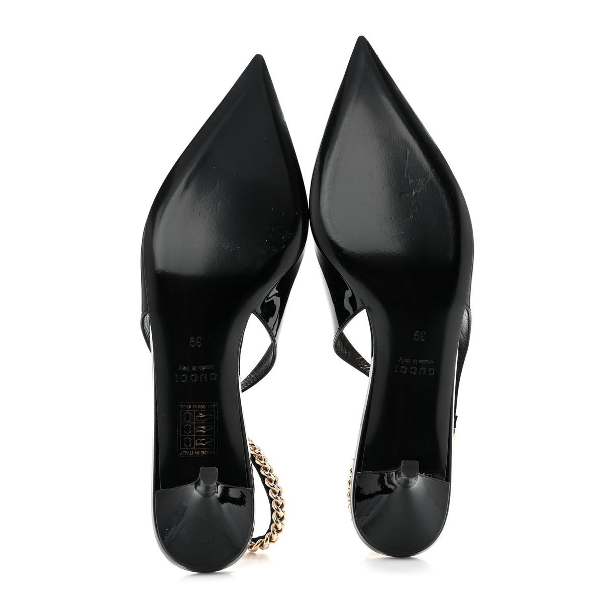 Gucci Patent Signoria 35mm Slingback Pumps 39 Black 7 of 11