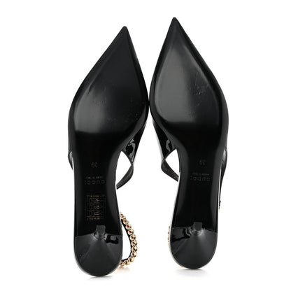 Gucci Patent Signoria 35mm Slingback Pumps 39 Black 7 of 11