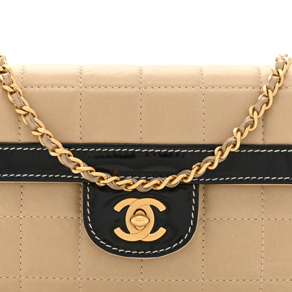 Chanel Lambskin Patent East West Chocolate Bar Flap Beige 9 of 11